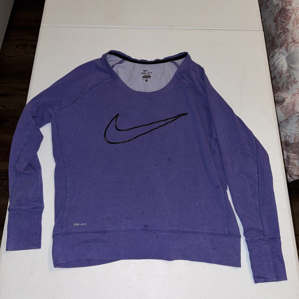 Nike Dri-Fit Sportswear Purple Gym Lightweight Sweatshirt Size Women's Medium